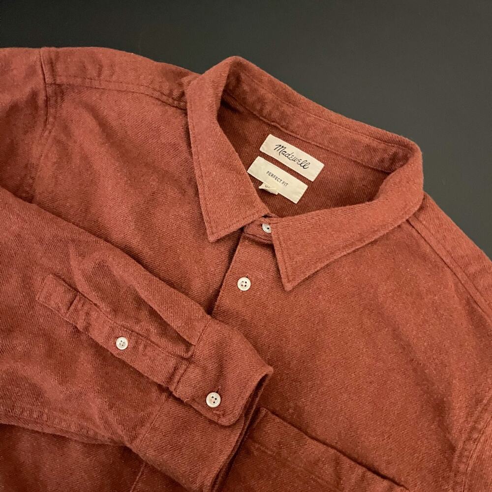 Madewell Flannel Sunday Shirt Mens XXL 2XL Brown Button Up Long Sleeve Cabin